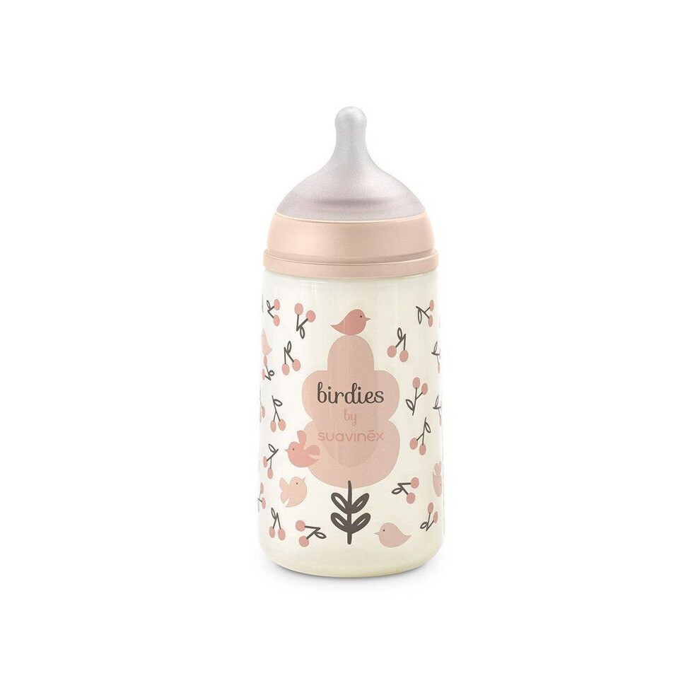 Suavinex Pink Bottle - Birdies - Sx Pro M Nipple - 270 Ml - 3 To 6 Months
