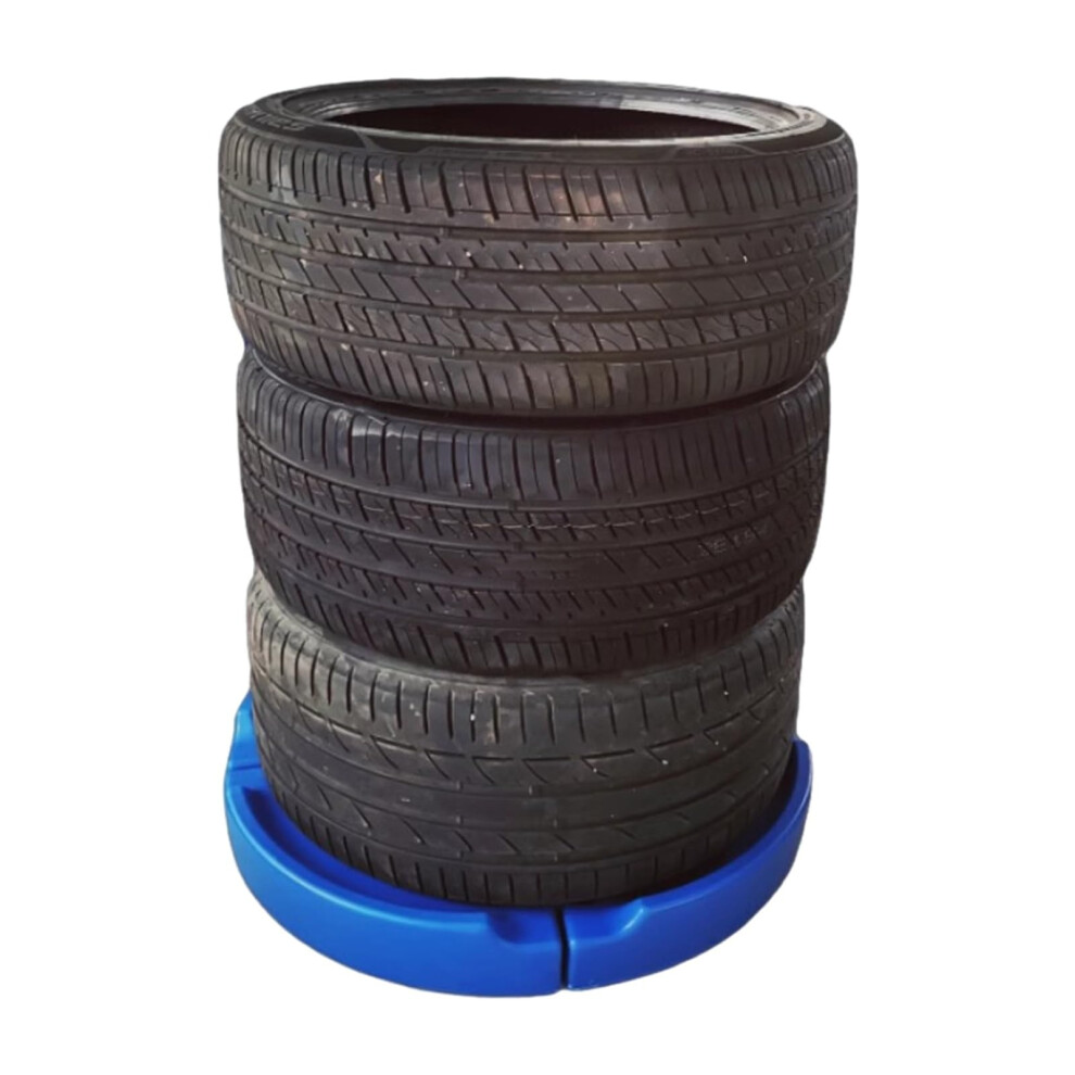 Tire Storage Rack Stackable Plastic Stand For Garage, Heavyduty Spacesaving Organizer Blue 9092120409086