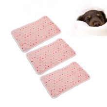 3Pcs Soft Coral Fleece Dog Blankets, Pink, 45 x 45 cm