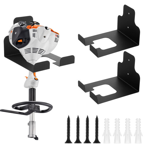 2 Pack Garage Tool Organizer Wall Mounted Heavy Duty Rack for Trimmers and Garden Tools