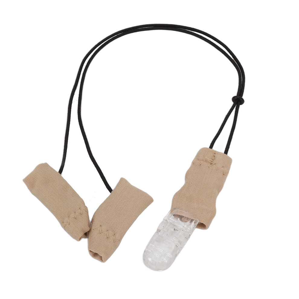 Beige Portable Cotton Hearing Aid Clip Lanyard For All Ages
