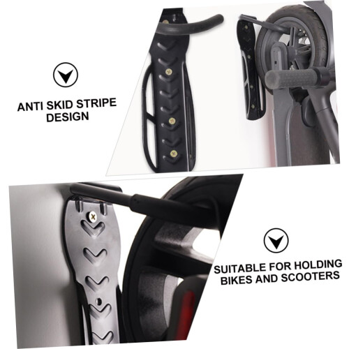Heavy Duty Vertical Bike and Scooter Wall Mount Rack, Space Saving Storage Hook, Easy Installation, Black 1