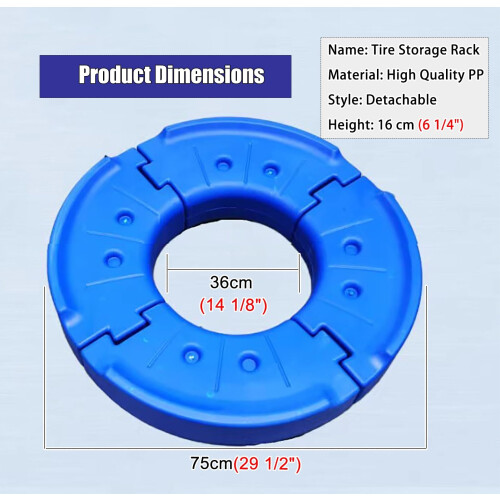 Tire Storage Rack Stackable Plastic Stand for Garage, HeavyDuty SpaceSaving Organizer Blue 2