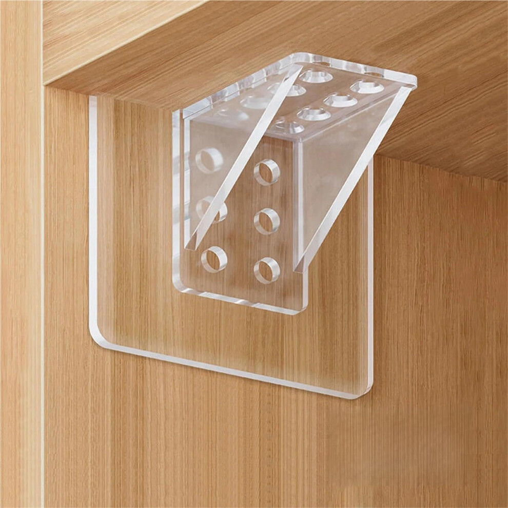 Adhesive Wall Hooks No Drill Strong Hold Clear Plastic Hook Set For Closet Cabinet Organization 2Pcs 9455672904988