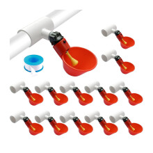 24 Count Plastic Chicken Waterer Dishes And couplings Set For