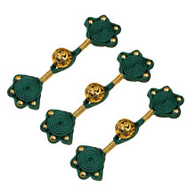 3Pcs Cheongsam Knot Button Fasteners Traditional-D ark Green