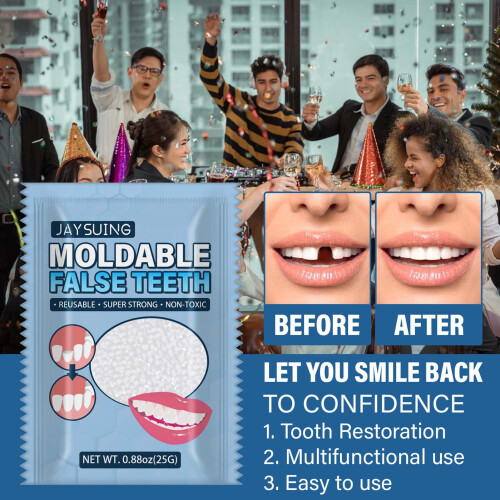 Moldable False Teeth 25g Denture Cosplay Props Halloween Party Accessories 1