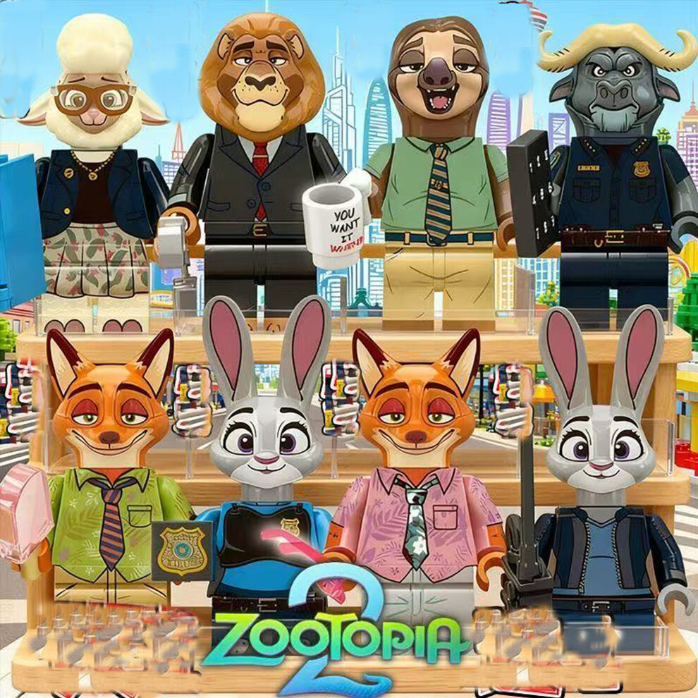 Bonxaif 8Pcs Zootopia/Zootropolis Dawn Bellwether Flash Minifigures Building Blocks Toy Fit Lego Kit