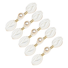 5Pcs Handwoven Chinese Knot Button Pearls Embellished-Apricot