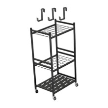 Metal Garden Tool Organizer Rack for Rakes and Shovels, Compact Storage for Garage or Shed
