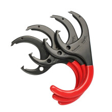 4Pcs Heavy Duty Garage Storage Hooks with Secure Claw Grip, Wood Board Mounted Wall Hangers for Tools