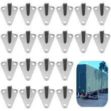 Galvanized Heavy Duty Tarp Hooks 20Pack RustResistant Three Hole Tie Down Mounting Brackets for Trailers