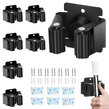 Wall Mounted Broom Holder Set, Weatherproof Stainless Steel Garden Tool Organizer, NoDrill Install