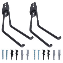 2Pcs Garage Storage Hooks Heavy Duty Iron Wall Mounted Hangers for Bikes Ladders Tools 16.5cm
