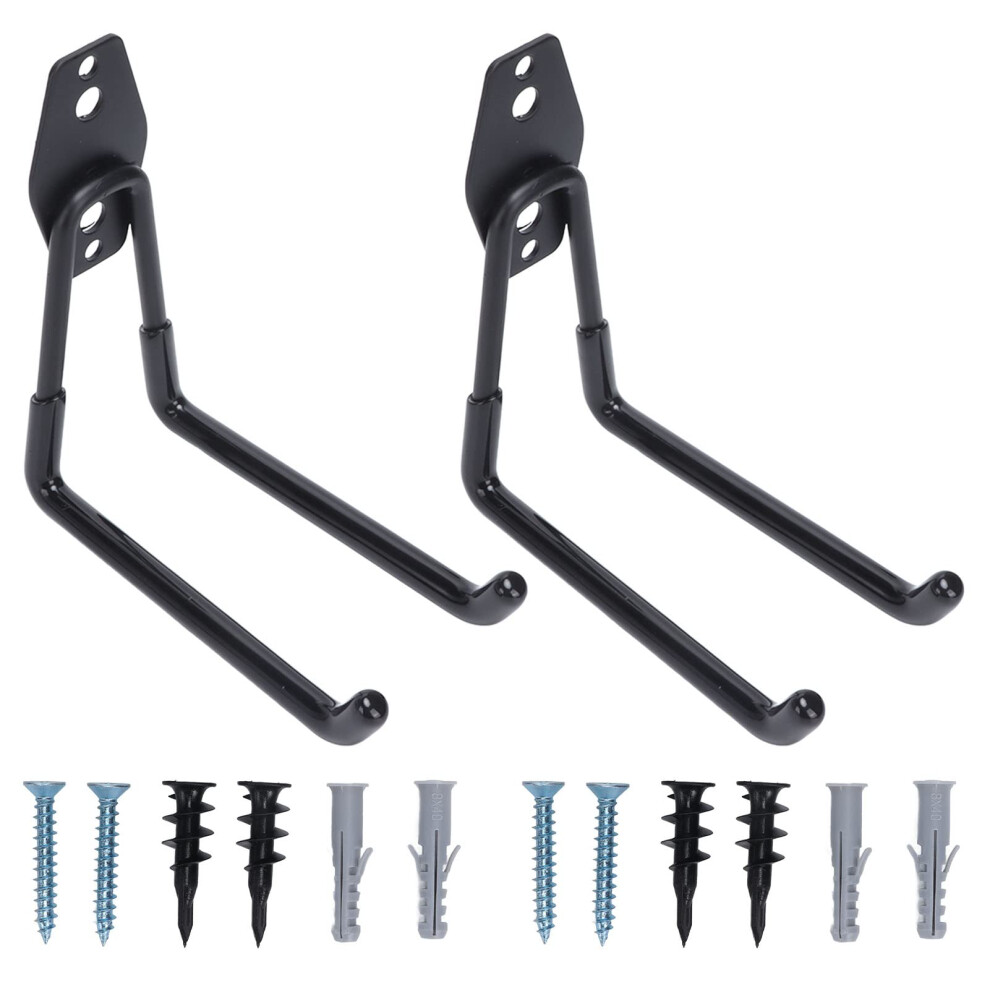 2Pcs Garage Storage Hooks Heavy Duty Iron Wall Mounted Hangers For Bikes Ladders Tools 16.5Cm 9092120410150