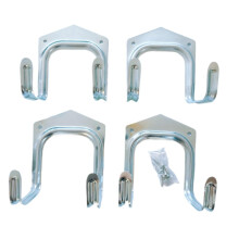 4 Pack Heavy Duty Garage Wall Hooks Carbon Steel Tool Rack with Anti Slip Grip for Shed Storage