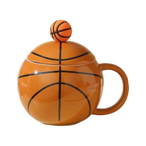 Basketball Shape Coffee Cup Porcelain Afternoon-light brown