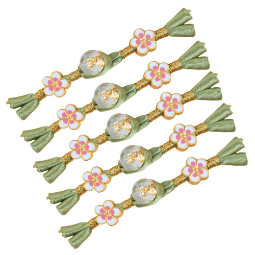 5Pcs Decorative Cheongsam Knot Button Chinese Knot- Green.