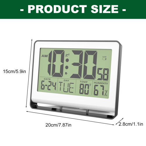 Réveil électronique avec grand écran LCD fonctions multiples 2