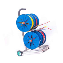 Heavy Duty Wire Spool Rack with Wheels, 4/6 Rod Cable Dispenser Cart for Electrical and Garage Use