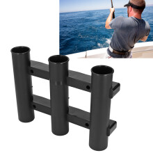 Fishing Rod Rack ABS 3 Tube Bracket for Kayaks Yachts & Boats Black Marine Gear