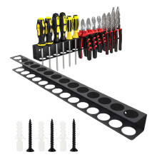 Metal Wall Mounted Tool Organizer Rack 15.7inch for Screwdrivers and Pliers, RustResistant Garage Storage