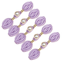 5Pcs Handwoven Pearls Cheongsam Knot Chinese Knot-Light Pu rple