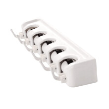 Wall Mounted Mop and Broom Holder Rack, Non Slip Space Saving Organizer with Hooks for Kitchen Garage Laundry Room