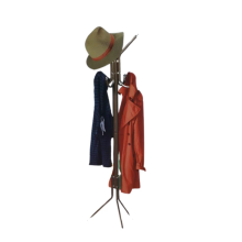 Tall Metal Coat Tree Brown 8 Hooks