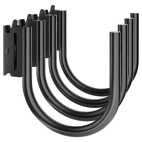 4 Pack Heavy Duty E Track J Hooks, Carbon Steel Rustproof Storage Hooks for Garage, Trailer, Workshop