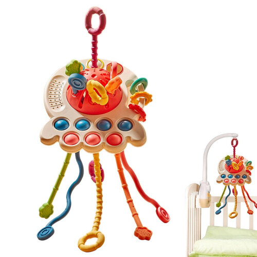 Octopus Pull String Silicone Sensory Toy 13x27cm for Baby and Kids 2