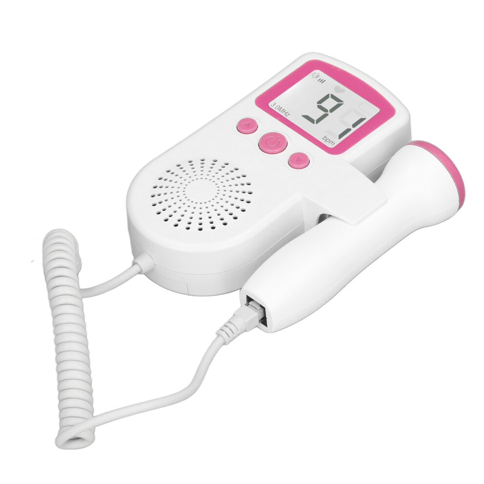 Pink 3.0Mhz High Sensitivity Lcd Fetal Heartbeat Monitor Compact & Accurate