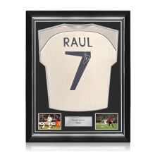 Raul Signed Original Real Madrid 1999-2000 Home Football Shirt. Superior Frame