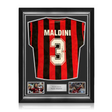 Paolo Maldini Signed Original AC Milan 1994-95 Home Shirt. Superior Frame