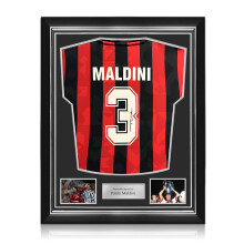 Paolo Maldini Signed AC Milan 1994 Home Football Shirt. Superior Frame