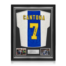 Eric Cantona Signed Manchester United 1994-97 Third Football Shirt. Superior Frame