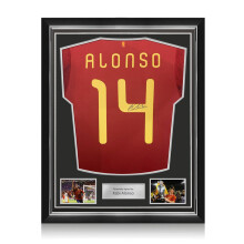 Xabi Alonso Signed Spain 2020 Football Shirt. Superior Frame