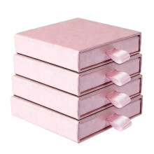 4Pcs Earrings Holder Paper Storage Box Jewelry Organiser-Pink