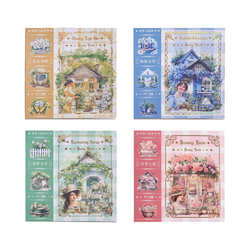 50 Sheets Architecture Scenery Sticker-Charmings flowing 1