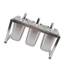 Gewürzbord Edelstahl, 3 Töpfe, Spiegelpolitur