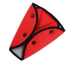 Cintura a triangolo regolabile per seggiolino auto per bambini in cotone ecosostenibile traspirante Rosso