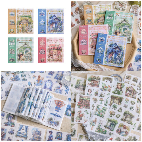50 Sheets Townscape Scene Sticker For Scrapbooking- Dreamlands 2