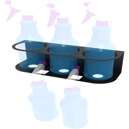Double Hole Heavy Duty Rustproof Wall Mounted Spray Bottle Holder Rack 2pcs SpaceSaving Design 1