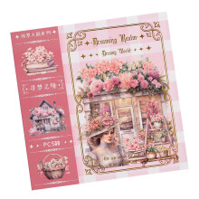 50 Sheets Townscape Scene Sticker For Scrapbooking- Dreamlands