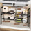 Adjustable Under Sink Organizer, 2 Tier Storage Rack with Removable Baskets, Fits Around Plumbing, Black 4