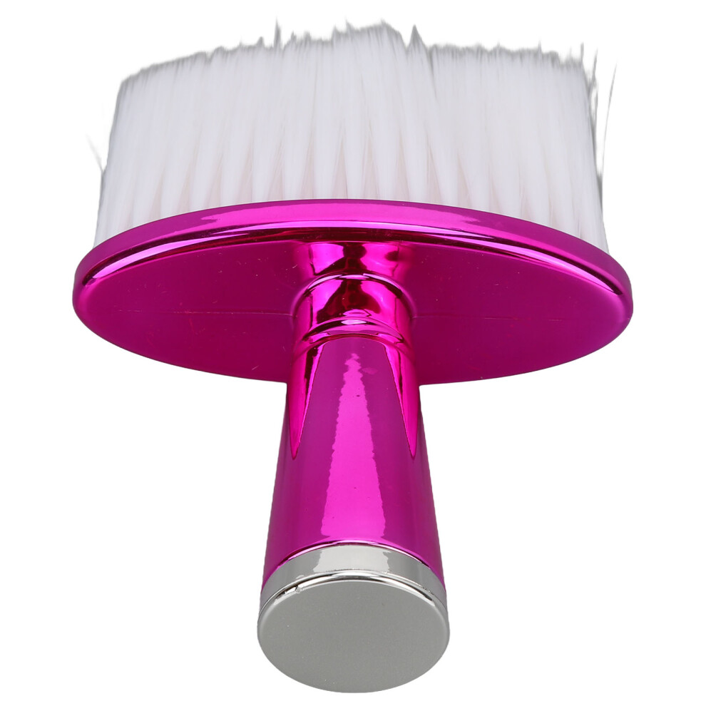 Red Rosy Handheld Barber Brush Duster - Soft Plastic & Fiber Bristles