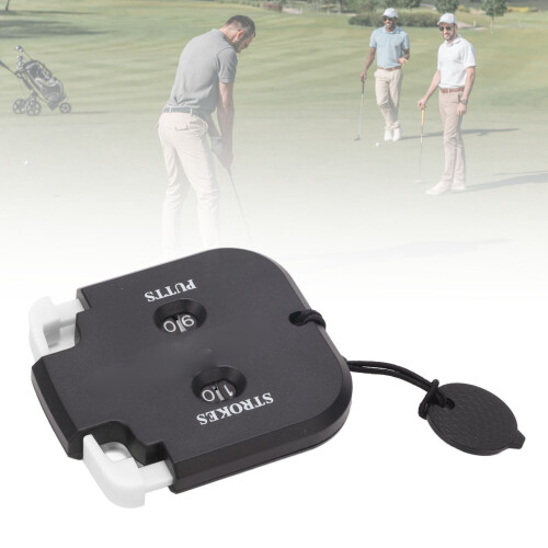 Golf Score Counter Plastic 2-Digit Stroke & Putts Clicker Black/White