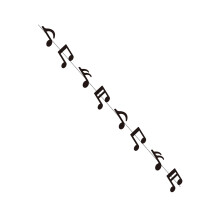 Décorations de Notes de musique noires en papier Portable,-1