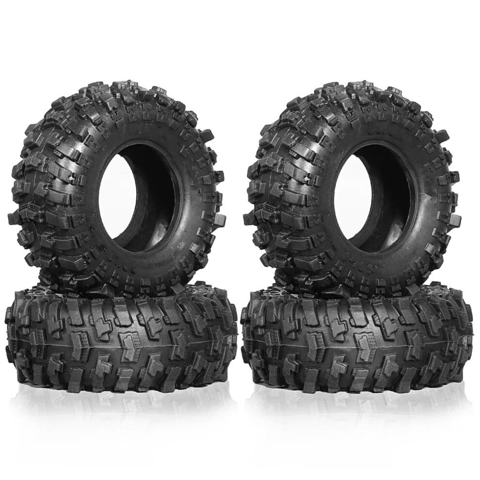 Rc Car Tires 1.0 Inch 51Mm Soft Rubber Crawler Wheels For Trx4m Scx24 Ax24 Enhanced Grip Performance 4Pcs 9092120413953