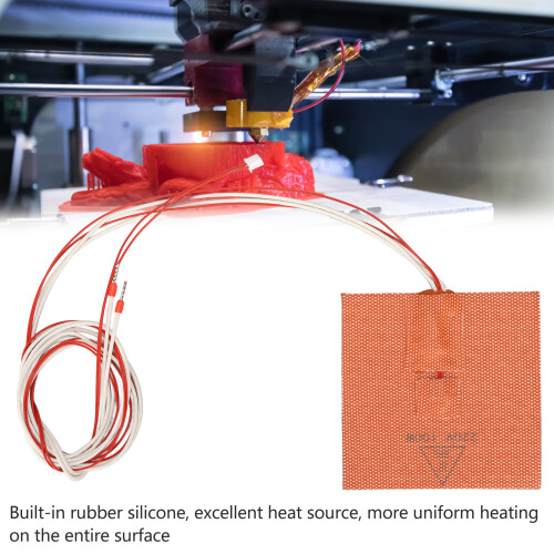 100W 100x100mm Oranger Silikonheizepad für VORON V0.1 3D-Drucker 2